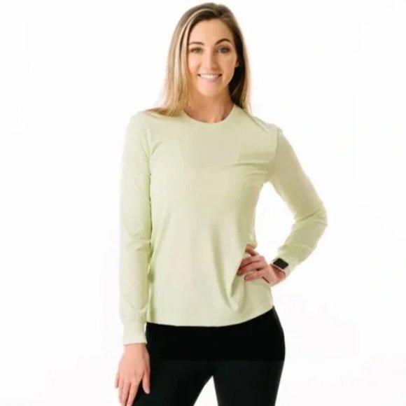 Zyia Women's XXL Pistachio Green Primo Long Sleeve Tee Ribbed Workout Spring - Picture 1 of 11